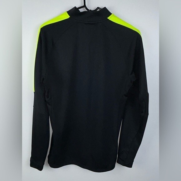 Nike Women’s 1/4 Zip Athletic Running Top with Thumbholes Black Neon Yellow sz M - Picture 6 of 10